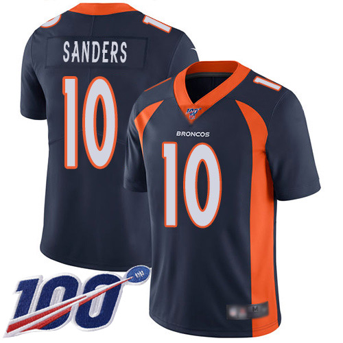 Men Denver Broncos #10 Emmanuel Sanders Navy Blue Alternate Vapor Untouchable Limited Player 100th Season Football NFL Jersey->denver broncos->NFL Jersey